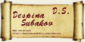 Despina Subakov vizit kartica